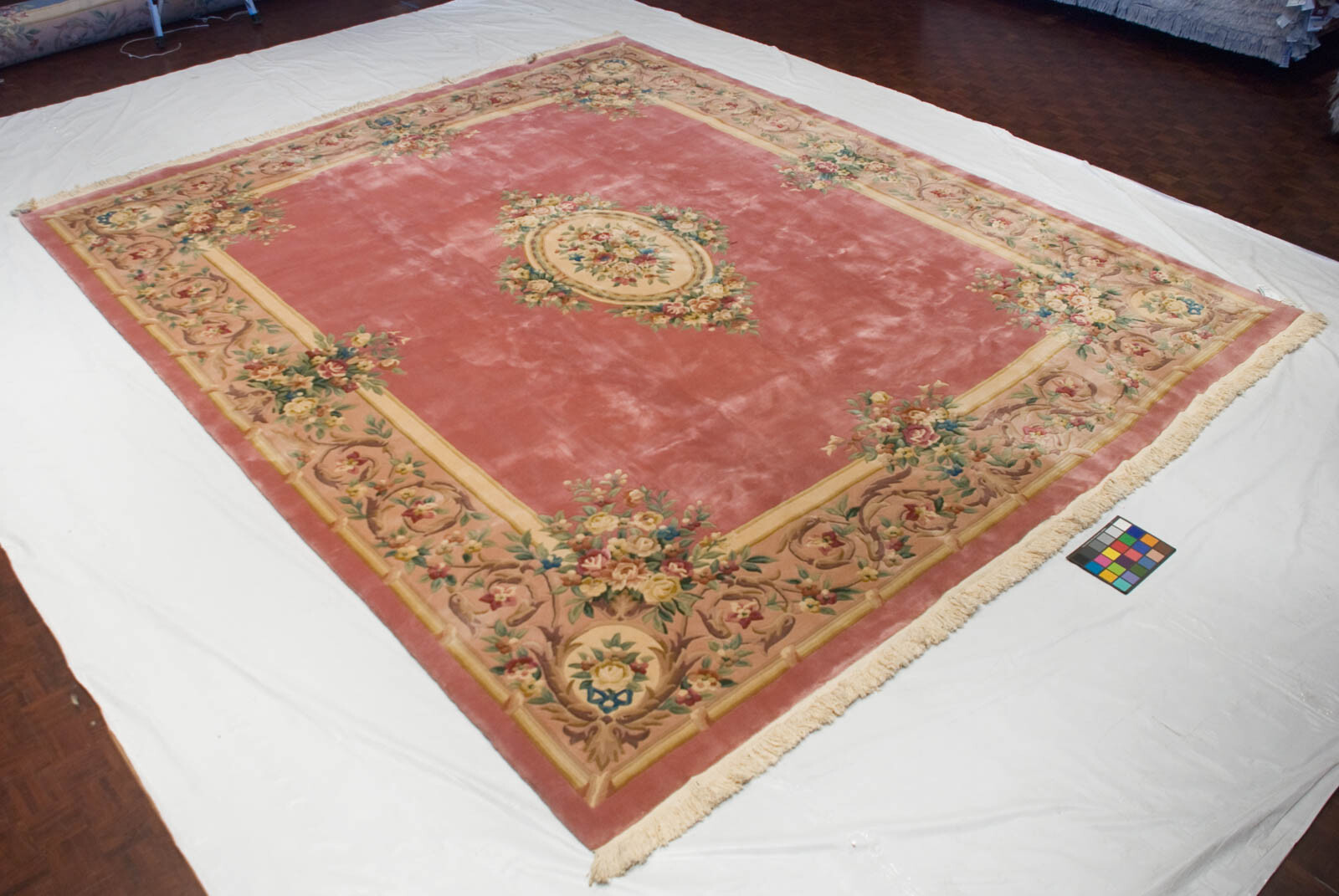 RRA 12x14 Pink / Rose Aubusson Rug Carpet Floral 29728 eBay