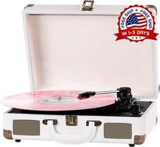 Reproductor de discos de vinilo Bluetooth de 3 velocidades con altavoces integra