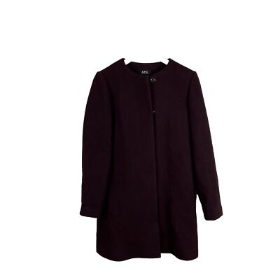 A.P.C. Long Wool Coat Jacket 36 Burgundy Red Purple Winter Magnetic APC Women s