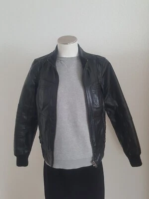 *ONLY* Jacke Leder Blouson Reißverschluss schwarz small 152 158 XS S 32 34 w NEU - Bild 1 von 4