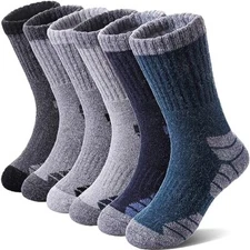 Kids Merino Wool Hiking Socks Boys Girls Toddlers 4-7 Years 6 Pairs Mix Color B