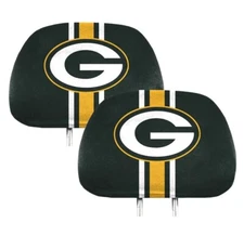 Green Bay Packers NFL Licensed Headrest Covers -Set of 2- Car Seat Cover Gift