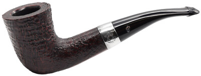 Peterson Sherlock Holmes 'Mycroft' rot und schwarz Sandstrahl silber montiertes Rohr