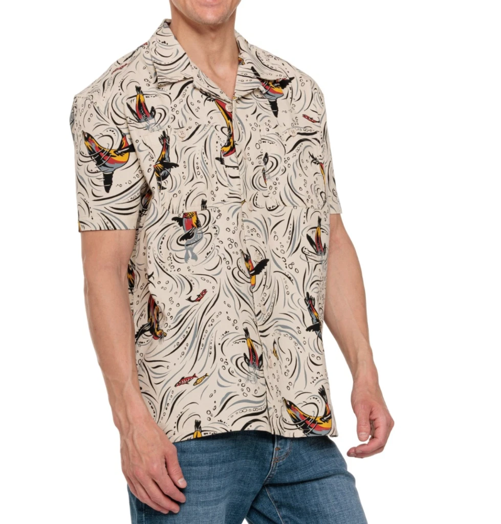 Filson Rustic Camp Short Sleeve Shirt Seal Natural Cotton XL XXL MSRP $115