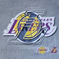 Unk Blue Label Y2K 2000's LA Los Angeles Lakers NBA Grey Lrg Graphic T-Shirt Tee