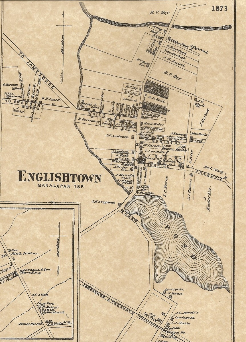 Englishtown Yorketown Manalapan NJ 1873 Maps with Homeowners Names