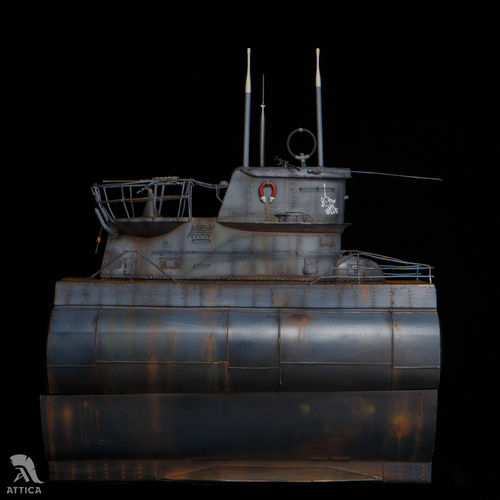 Soldatino giocattolo latta miniatura dipinto U-Boat VII C sezione 1:32 tedesco prevendita arte - Foto 6 di 21