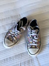 CONVERSE ALL STAR Kids US size 1 Floral Low Top Sneakers Shoes Lace Up