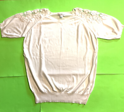 JACLYN SMITH Collection Women s Short Sleeve T-Shirt Size X-Large White NEW