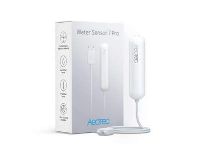 PRO Version ZWave Water Sensor: Water Sensor 7 Pro, with Flood, Temperature, ...