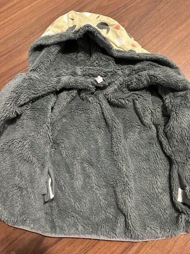 Hanna Andersson Zip Up Reversible Jacket Fleece Lined Hood Girls Size 90 US 3 - Picture 3 of 4