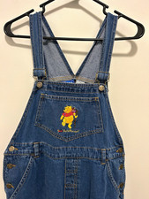 Pooh Winnie the Pooh Disney Blue Denim Overalls Size L/G Vintage Disney