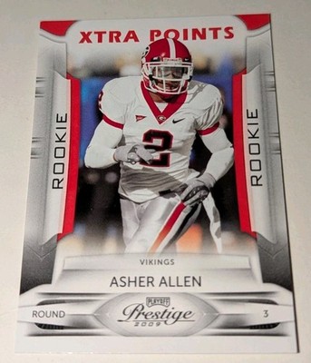 ASHER ALLEN 2009 PLAYOFF PRESTIGE # 108 XTRA POINTS RED ROOKIE CARD #D /100 RC