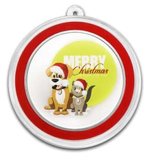 1 oz Silver Colorized Round - Santa Paws, Please Stop Here