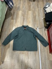 Red Kap Green Quilted Lined Mechanic Work Jacket Size L Full Zip