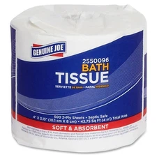 Genuine Joe 2-ply Standard Bath Tissue Rolls - 2 Ply - 500 Sheets/roll - 96 /