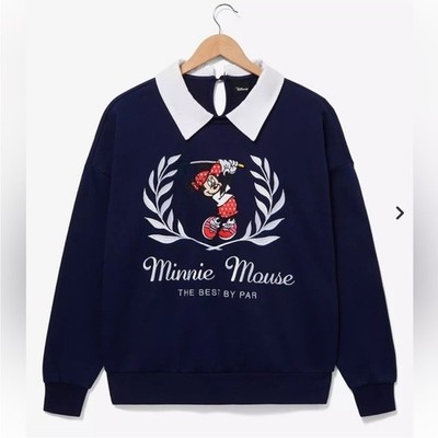 BOXLUNCH Disney Minnie Mouse Golf Collared Women's Crewneck Sweatshirt XL