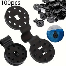 100PCS Black Plastic Net Clips - For Shade Cloth Garden Netting Fixing