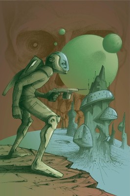 Vintage Science Fiction Captain Dandy and Mars Revenge Art Print Poster 12x18