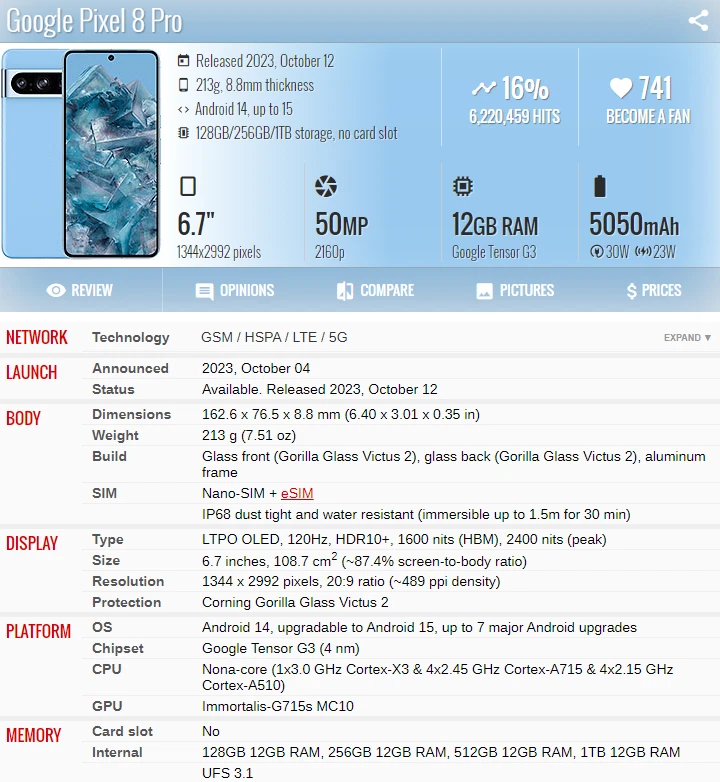 For Google Pixel 8 Pro Lcd Display Touch Screen Digitizer Replacement + Frame - Image 4 of 4