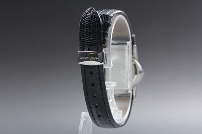 NEAR MINT w/Box] Hamilton Ventura H242111 Black Dial 24mm Qz