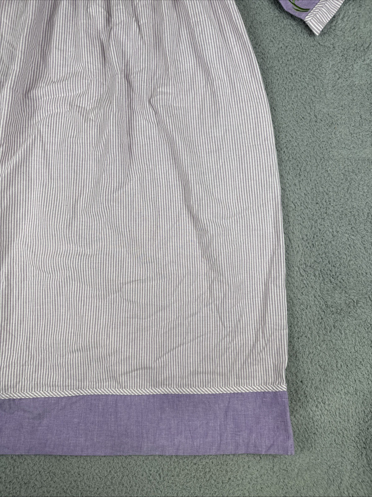 Quacker Factory Size S House Dress Purple Embroidered Garden Flowers Butterfly