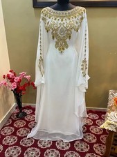 Handmade New Farasha Long Dress Islamic Dubai Kaftan Moroccan Gown Abaya Stylish