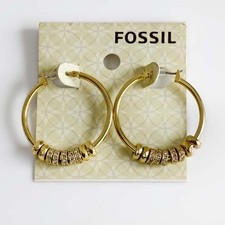 Orecchini a cerchio dichiarazione anello fossile 32 mm regalo retrò donna festa vacanze gioielli