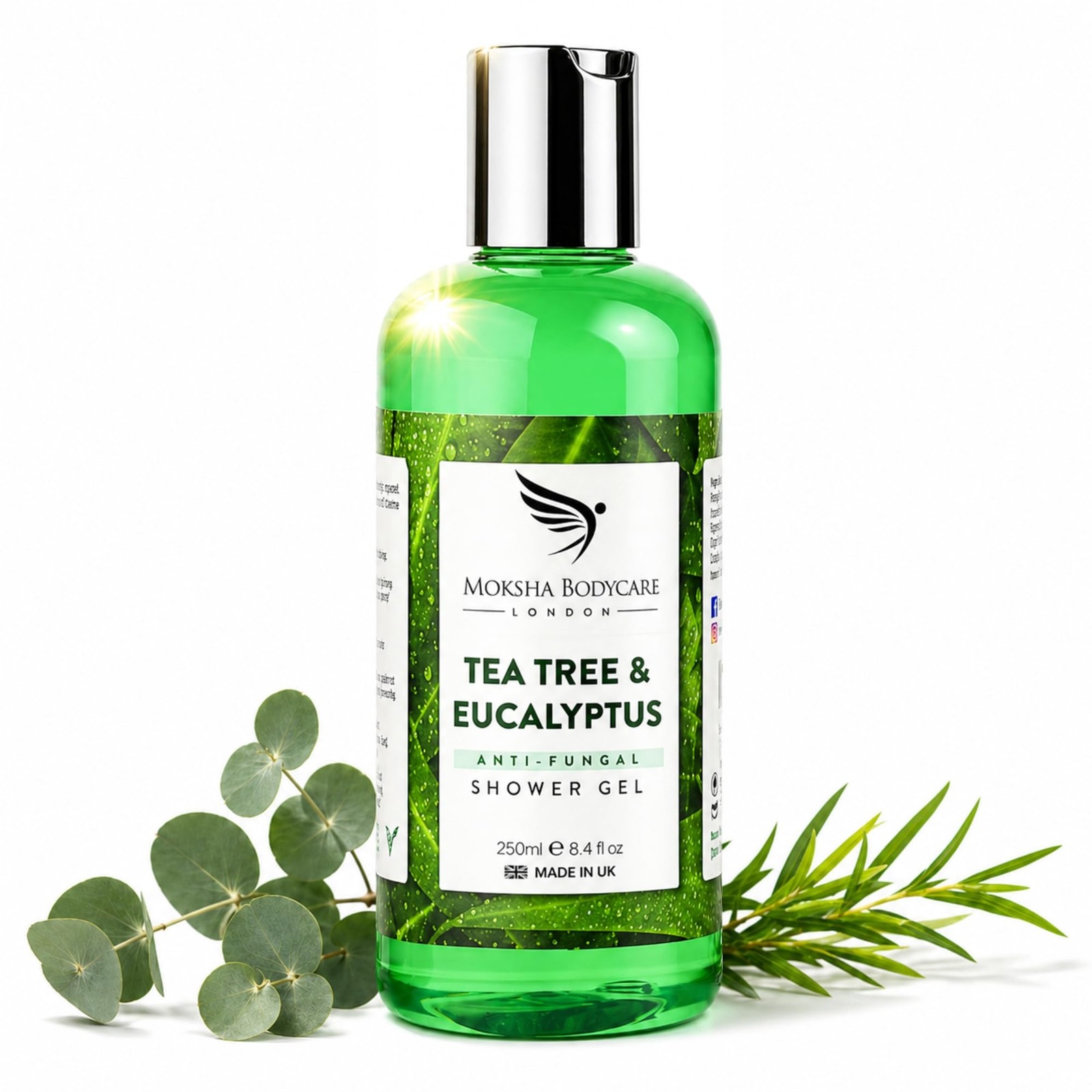 Moksha Beauty Tea Tree Oil Body Wash Soap Â [Made In Uk] Natural Antifungal & Antibacterial Shower Gel For Acne Blemishes Pimples | Deep Cleansing Tea Tree Body - Image 5