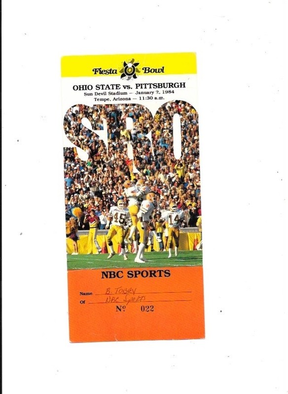 1984 FIESTA BOWL NBC SPORTS PASS OHIO STATE VS PITTSBURGH SUN DEVIL STADIUM