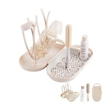 Travel Baby Bottle Drying Rack Set Portable Silicone Brush Cleaner Kit Cream