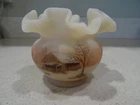 Fenton Art Glass Vase Hand Painted Country Barn Scene signed Dane Fredrick