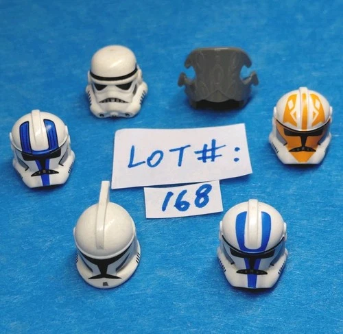 Lego Star Wars HELMET Lot of 6: Clone Trooper Mandalorian - Minifigures Lot# 168