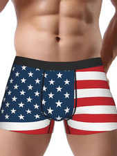 Patriotic American Flag Design with Stars  Stripes - 3D Print Boxer Briefs