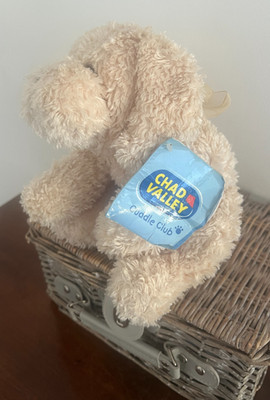 Vintage Woolworths Chad Valley Cuddle Club Floppy Welpe Hund Stofftier + Etikett - 12 Zoll