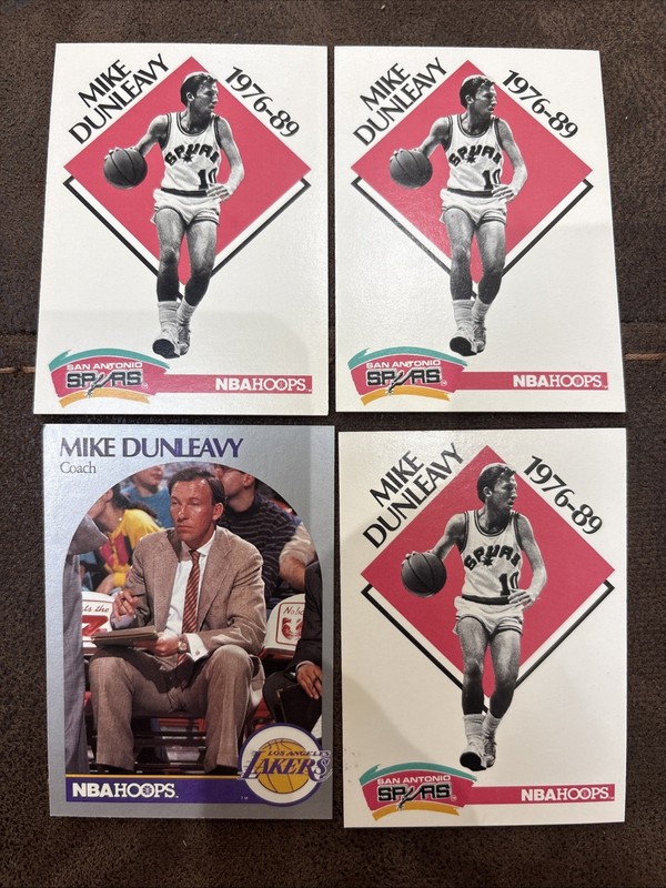 (4) 1990-91 NBA Hoops Mike Dunleavy Spurs Basketball Cards #410 & #351