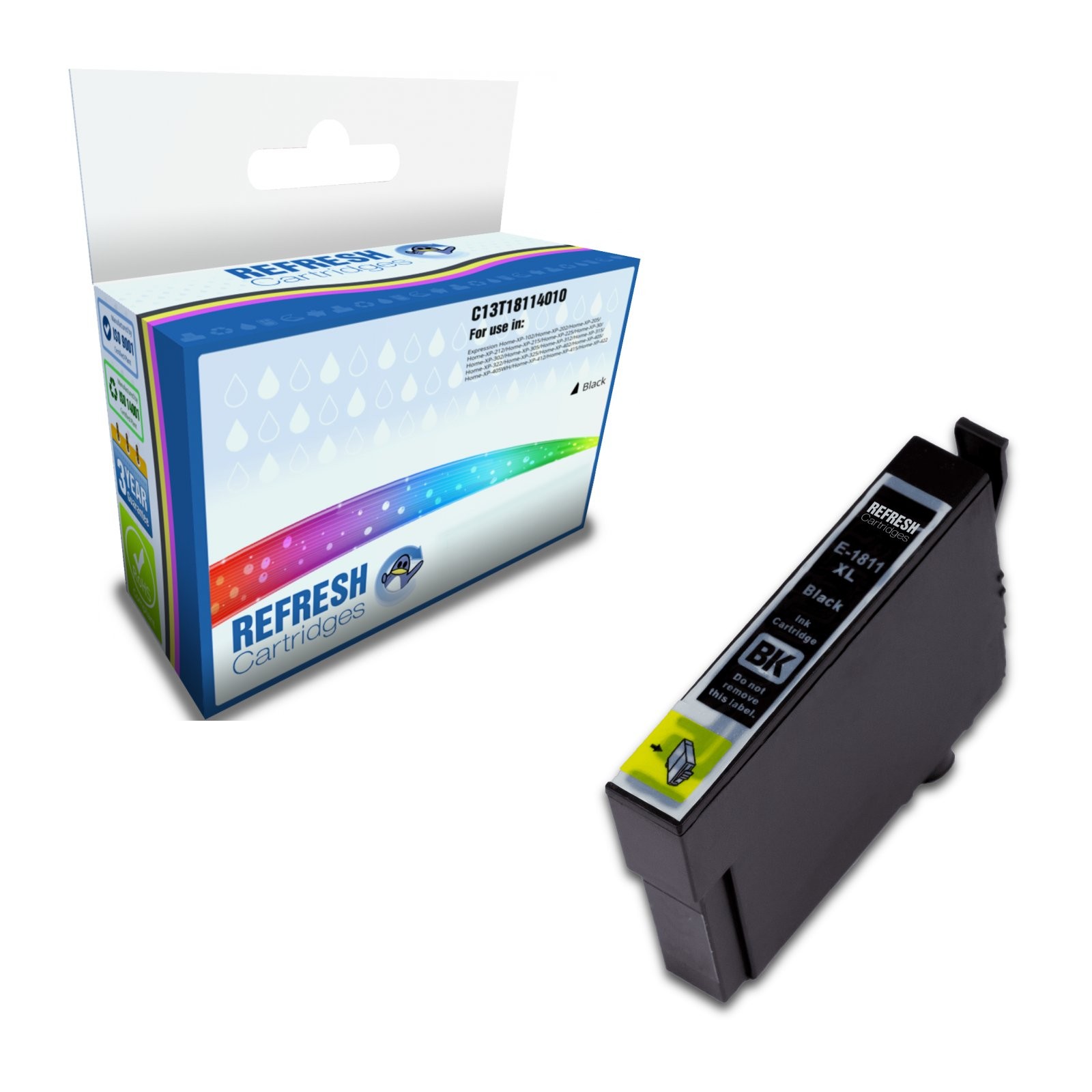 Refresh Cartridges Black 18XL Ink Compatible With Epson Printers