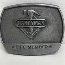 Handyman Club of America Life Member Vintage 1996 Belt Buckle 90s Silver Color