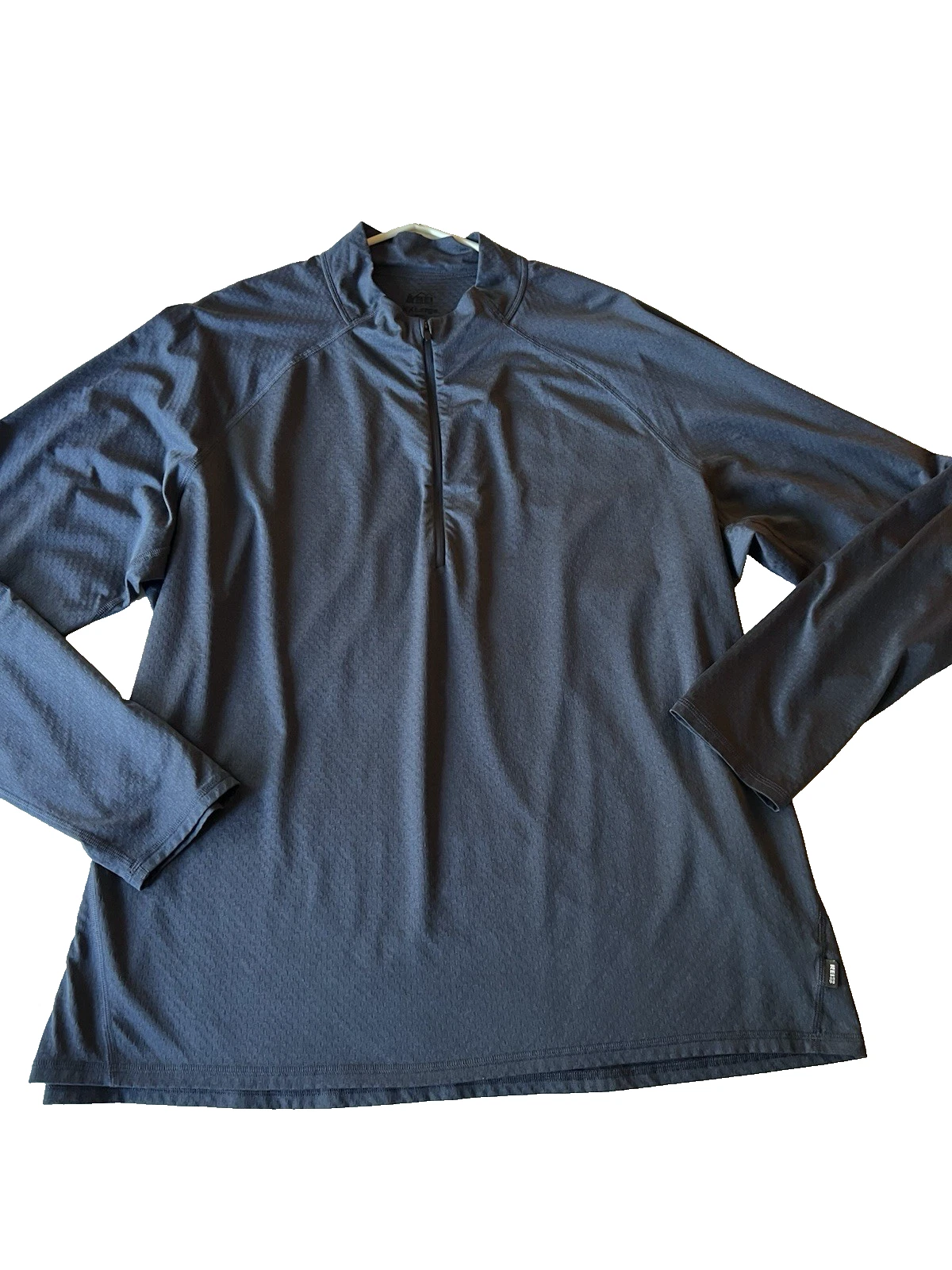 REI 1/4 Zip Base Layer Top Men’s XXL Shirt Solid Blue Shirt Long Sleeve