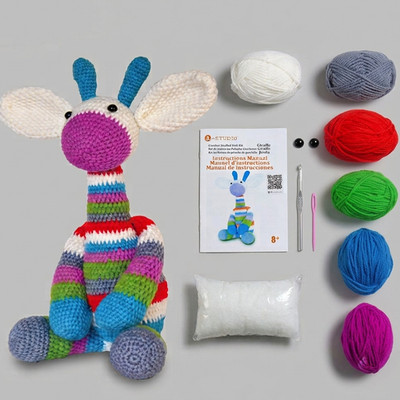 Giraffe Häkelset für Anfänger Amigurumi DIY Tier Basteln Geschenk Komplettset