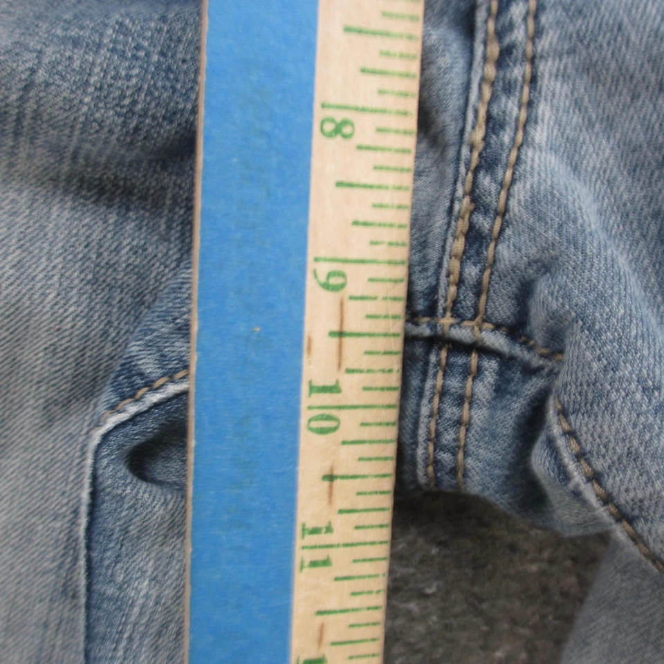 Earl Jean Jeans Womens 10 Short Blue Light Wash Straight Leg Rhinestone Pockets - Image 4 of 4