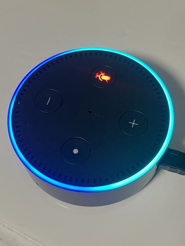 Amazon Echo Dot 2ème Génération Noir - Pour Pièces / Réparation - Avec Coque Enfant Bleue