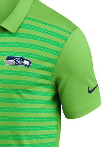 Nike Men's M Seattle Seahawks Sideline Victory Action Green Stripe Polo Shirt 75 - Picture 2 of 7