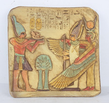 HANDMADE PHARAONIC WOODEN ANCIENT EGYPTIAN Isis and Ptah With Ramses III Stella