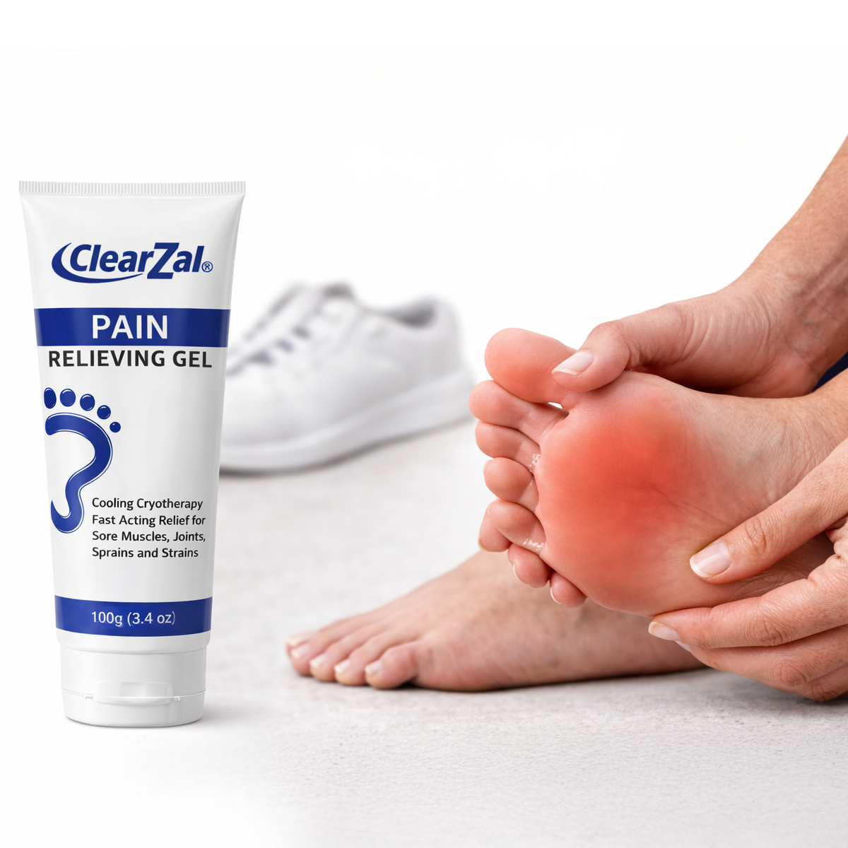 ClearZal Pain Relieving Gel Fast Acting Cooling for Sore Muscles