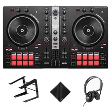 Hercules DJControl Inpulse 300-2-Deck DJ Controller+Headphones+Laptop Stand Kit