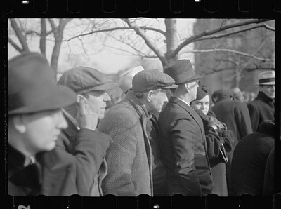 Photo:Washington D.C. 1937 Spectators at Fire Crowd Men Hats