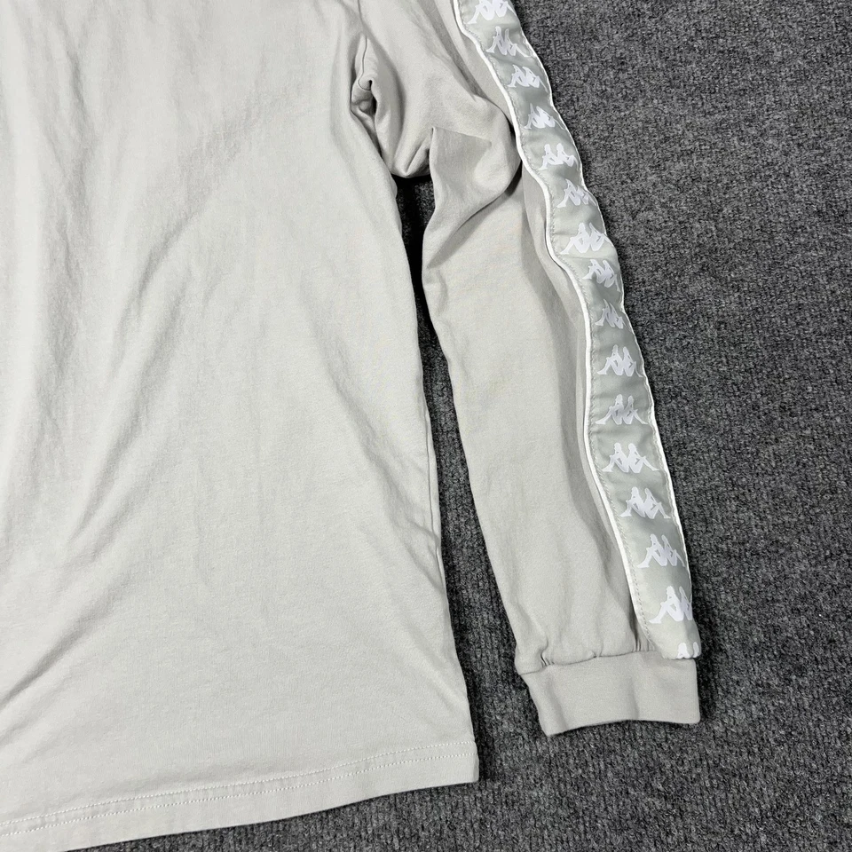 Camisa Kappa Para Hombres XL Gris Manga Larga Logo Grabado Cuello Redondo Ropa de Calle Ropa Deportiva Foto 4 de 4