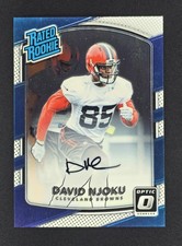 2017 Panini Donruss Optic Rated Rookie David Njoku On Card Auto /150 RC #164. rookie card picture