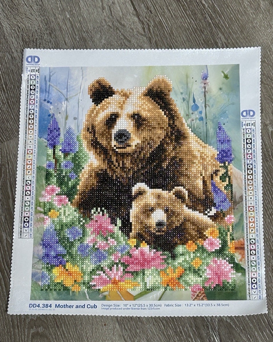 Diamond Painting Finished Completed 3D Wall Art 10x12”Momma Bear